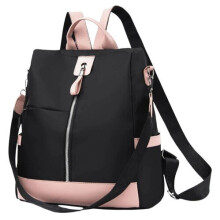 Damen-Rucksack aus Polyamid in Schwarz/Rosa – bequem für die Stadt