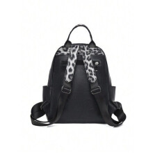 Schwarzer Damenrucksack aus Kunstleder – klassisches, komfortables urbanes Design