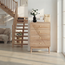 Kommode mit vier Schubladen, moderner Kleiderschrank/Schubladenschrank, Aufbewahrungsschrank aus Holz, Schminktisch-Aufbewahrungsschran