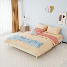 Modern Minimalist Bed Frame, 160x200 cm, Beige, Dutch Velvet Fabric, Low-Profile Base, Modern Style Bedroom Furniture. Excludes Gas Lif