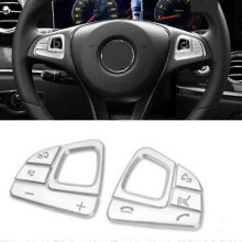 8-teiliges silbernes Lenkradknopf-Abdeckungsset für Mercedes