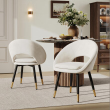 2 Esszimmerstühle, bequem und atmungsaktiv, geeignet für Esszimmer, Wohnzimmer, Cafés usw., moderner Stil, Samtstoff, Beige