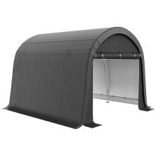 Foliengerätehaus 3x3m Gerätehaus mit UV-Schutz, Wasserabweisend, Stahl, PE, Grau, mit zwei Rolltor