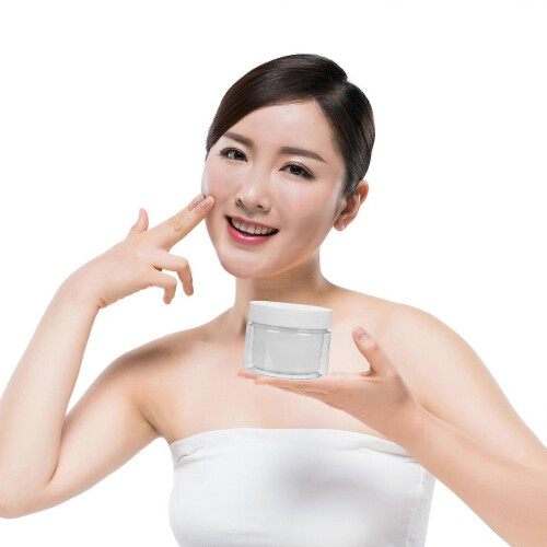White Plastic Cosmetic Containers with Lids for Storage Use Lightweight Leak Proof 10pcs 1