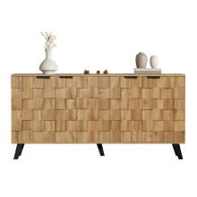 Moderner Sideboard mit 4 Türen, 160,5 x 35,5 x 78 cm – Praktisches Design für Wohnzimmer, Schlafzimmer und Esszimmer