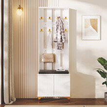 Garderobenset mit Schuhbank und Kissen, Garderobenfront mit Haken [OLD SKU:WF32579234W]