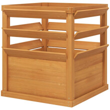 Hochbeet Pflanzkasten mit Rankgitter offene Boden, Spalier Pflanzkübel Blumenkasten Holz, Gartenspalier 65x65x60cm für Garten Balkon, B