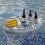 Inflatable beer cooler with cup holders for pool party 1