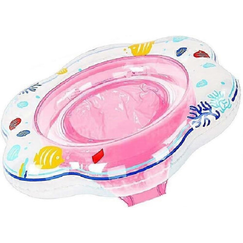 Inflatable baby swimming ring with bath seat and float
