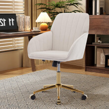 Höhenverstellbarer Bürodrehstuhl für Zuhause und Schlafzimmer, ergonomischer Drehstuhl mit Rückenlehne, geeignet für langes Sitzen.