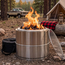 Feuerstelle, Holzfeuerstelle, Grillfeuerstelle, Edelstahl, Tragbarer Außenkamin mit Aschenbecher(Fire Pit, Wood Fire Pit, BBQ Fire Pit,
