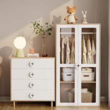 Kleiderschrank, Kombinationskleiderschrank, Kleiderschrank + Kommode ,Schlafzimmermöbelset, Nachtschränkchen-Kleiderschrank-Kombination