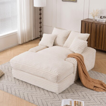 027–Luxus Cord Sofa, modernes Design, 4 Kissen, ultraweiches & multifunktionales Schlafsofa, ohne Montage sofort nutzbar als Sofa oder