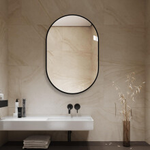 6090cm Arch Wall Mirror with Black Aluminum Frame – HD Copper-Free Silver Mirror, Modern Bathroom Mirror / Vanity Mirror / Entryway