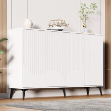 =N625P210458459W) Weiß Sideboard Breite 160 cm, Multifunktionales Sideboard,Kommode, Highboard mit verstellbaren Einlegeböden, 4 Türen,