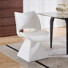 Comfort Drehstuhl in Weiß, Moderner Hochlehner aus Kunstleder, Ideal für Esszimmer, Home Office und Wohnbereich