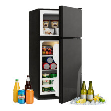 60L-Minikühlschrank mit Gefrierfach(22L)–freistehend,Glastür,LED-Beleuchtung,Temperaturregelung,geräuscharm,herausnehmbare Glasablagen