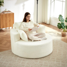 Chenille-Schaumstoff-Einzelsessel, keine Montage erforderlich, flauschiger moderner Schlafsessel für Wohnzimmer, Schlafzimmer, Lounge u
