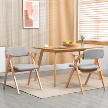 HOMEFUN Folding Chairs with Armrest, Wooden Stackable Foldable Dining Chair with Padded Seats Set of 2 Extra for Guests Kitchen Office
