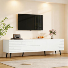 180 x 40 x 48 cm großer TV-Schrank mit 3 Klapptüren, lowboard,TV-Ständer, Kabinett,Wohnzimmerschrank, bedrucktem Design, weiß, geeignet