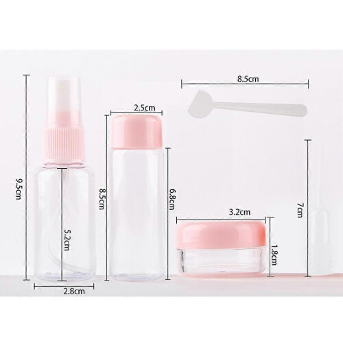 Travel Bottle Plastic Lotion Bottle for Storage 7Pcs Pink Set 2