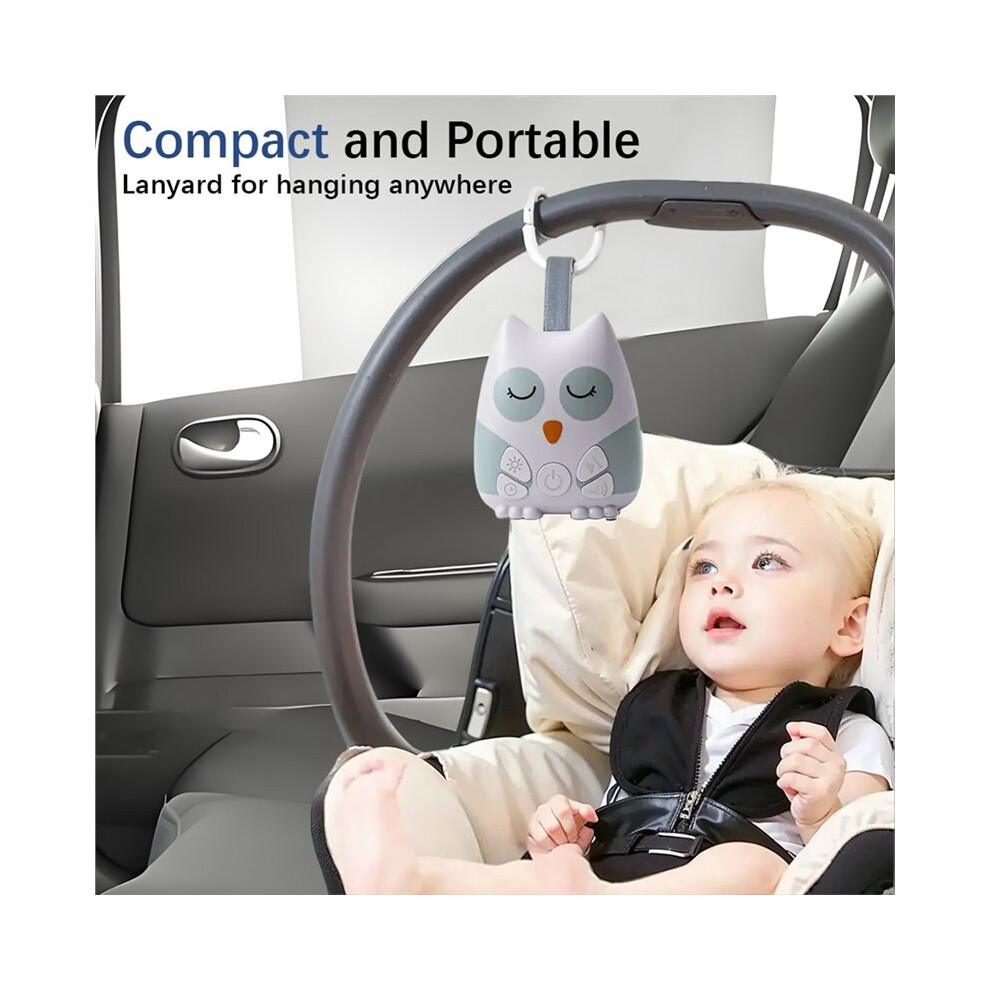 Portable Owl White Noise Machine for Baby 30 Soothing Natural Sound Infant Toddler Soother Comfortable Travel Sleep Aid