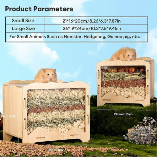 Wooden hamster digging box for hiding place 1