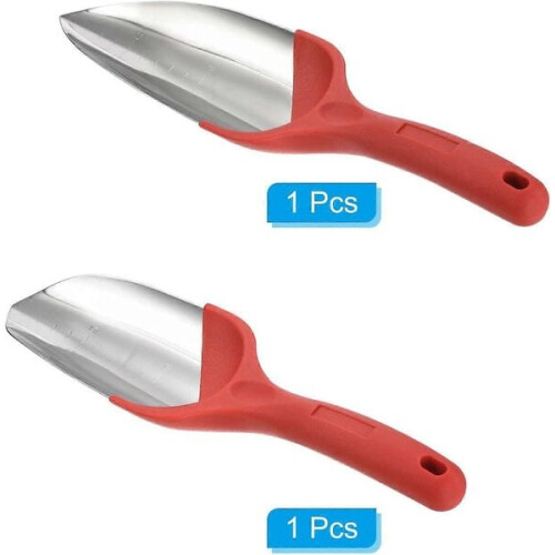 Gartenspaten 2 in 1 silber-rotes Set 2
