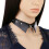 Dames leren halsketting van zinklegering PHRL16049 2