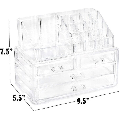 Transparante make-up organizer van acryl, stapelbaar, PHRL2701 1