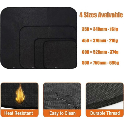 3-layer large black rectangular barbecue mat for protection 8 1