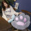 Cuscino per sedia reversibile, blu tenue 4