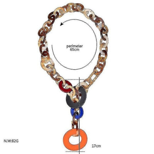 Damesketting met zwarte schakels PHRL3572 2