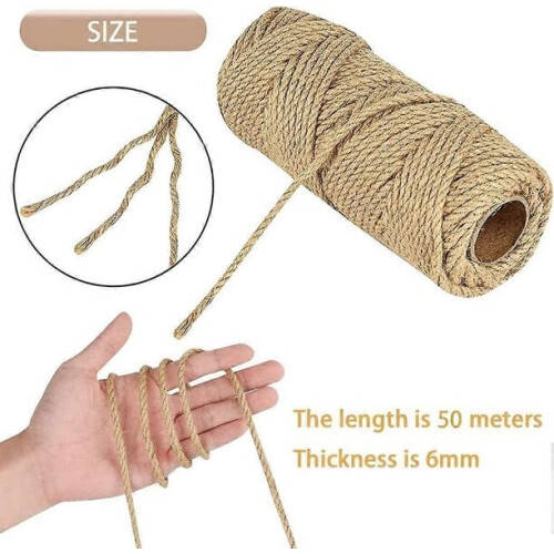 Katzenkletterseil, 20 m, dickes Juteseil 1