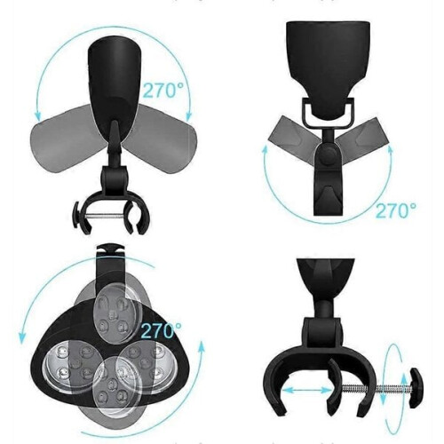 Iluminação para churrasqueira com 10 LEDs e rotação de 360 2