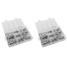 Stainless Steel Single Ear Hose Clamp, 160Pcs 6-23.6mm Crimp Hose Clamp Assortment Kit Ear Stepless Cinch Rings Crimp