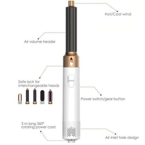 Επαγγελματικό Air Hair Styler 5 σε 1 Χαμηλού Θορύβου Μπούκλες Μαλλιών 1