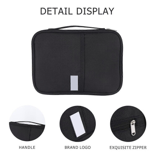 Black Passport Holder Document Organizer Bag for Travel Use Waterproof 1