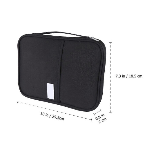 Black Passport Holder Document Organizer Bag for Travel Use Waterproof 2