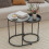2er-Set Wohnzimmertische, ineinander verschiebbar, Tablett-Design, Metall, Grau 2