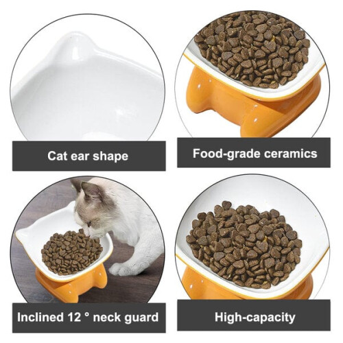 Ciotole per gatti, 2 pezzi, giallo e arancione, 2 pezzi. 2