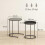 2er-Set Wohnzimmertische, ineinander verschiebbar, Tablett-Design, Metall, Grau 3