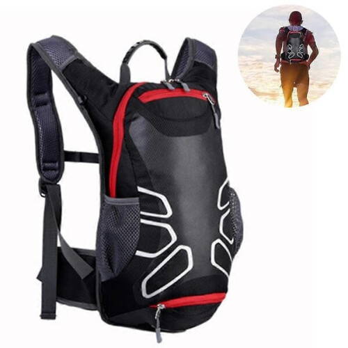 1 x σακίδιο πλάτης unisex για πεζοπορία, ποδηλασία 15 λίτρων, μαύρο 1