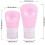 Multifunctional Shower Gel Bottles Refillable Lotion Containers Set 2Pcs Pink 3