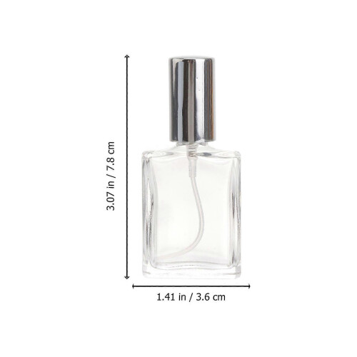 Silver Lid Spray Bottle Glass for Perfume Storage 4Pcs 2
