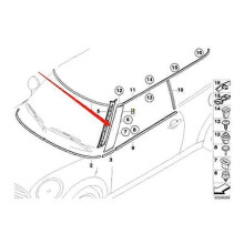 Copertura esterna del rivestimento del montante A del parabrezza R55 R56 07-15