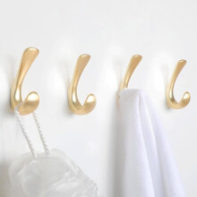 Amxcnoy 4er-Pack Handtuchhaken fürs Badezimmer, gebürstetes Gold