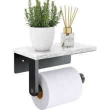 Amxcnoy Marmor-Toilettenpapierhalter mit Ablage, Edelstahl 304