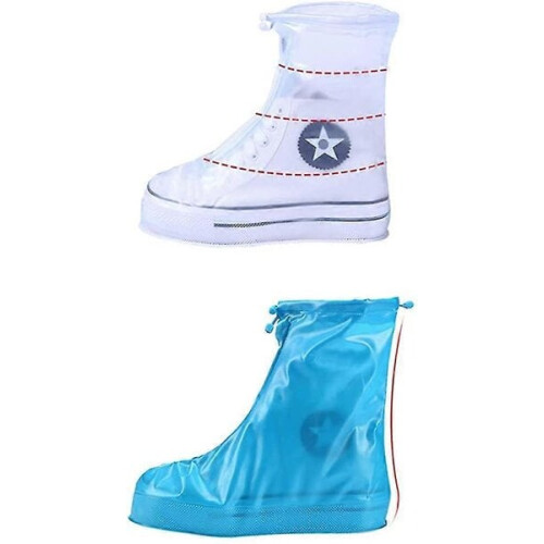 Copriscarpe impermeabili pieghevoli bianchi per uomo/donna/ragazzo 1