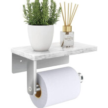 Amxcnoy Toilettenpapierhalter aus gebürstetem Nickel mit natürlichem